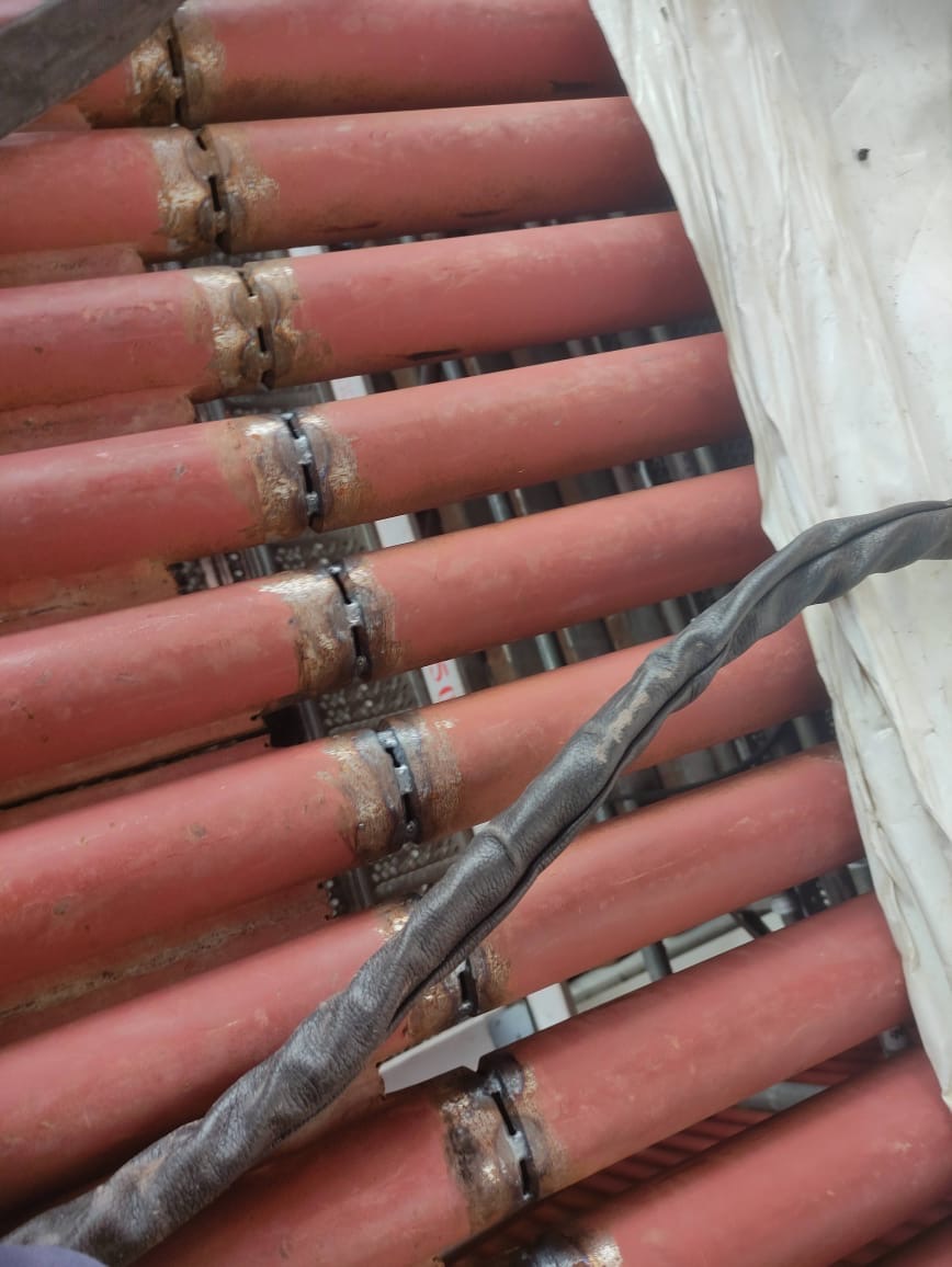 Boiler tubes prepared and tack-welded before final welding